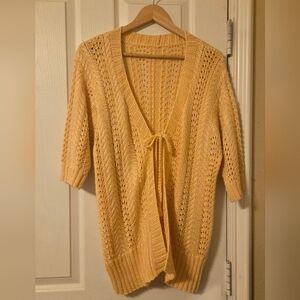 Women's Open-Front Knit Sweater - Cream